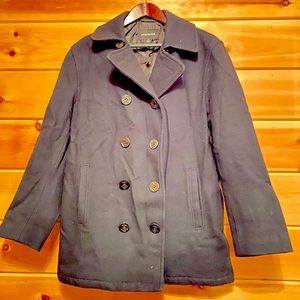 Men’s, London Fog Collection, Double-breasted Wool Peacoat (Size Small, 44-47)
